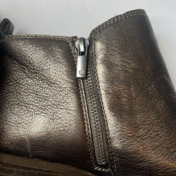 Lucky 🍀 Brand Leather Bronze Booties Sz 10M Side Zip EUC Style: LK-Basel - Picture 3 of 7